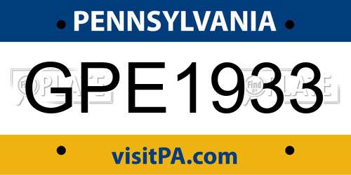 GPE1933 Pennsylvania License Plate