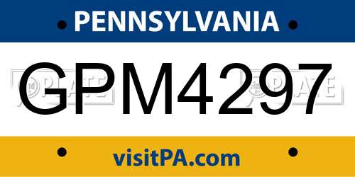 GPM4297 Pennsylvania License Plate