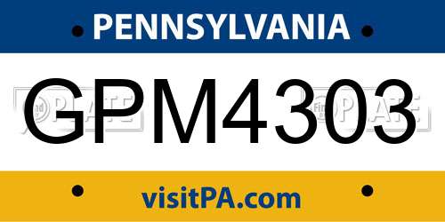 GPM4303 Pennsylvania License Plate