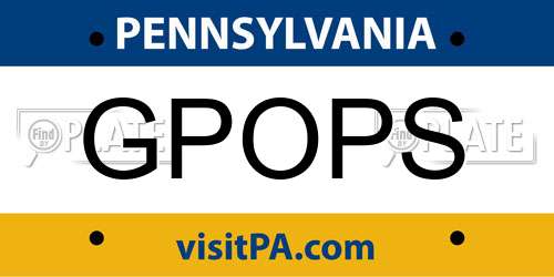 GPOPS Pennsylvania License Plate