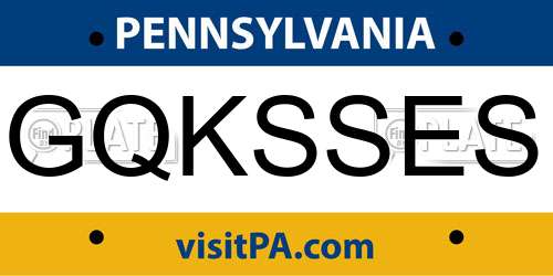 GQKSSES Pennsylvania License Plate