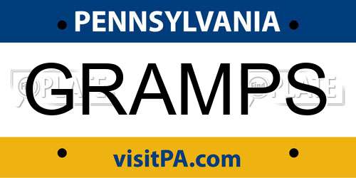 GRAMPS Pennsylvania License Plate
