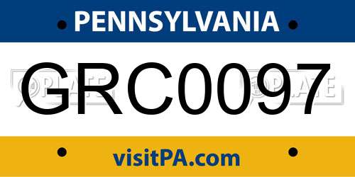 GRC0097 Pennsylvania License Plate
