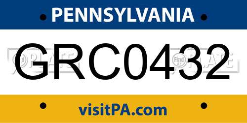GRC0432 Pennsylvania License Plate