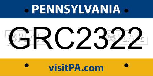 GRC2322 Pennsylvania License Plate