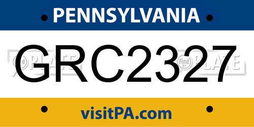 GRC2327 Pennsylvania License Plate
