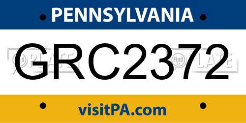 GRC2372 Pennsylvania License Plate