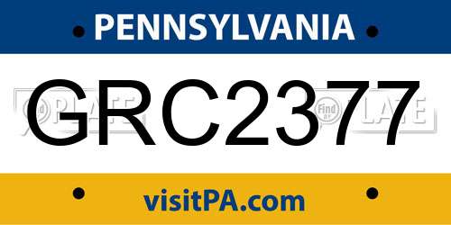 GRC2377 Pennsylvania License Plate
