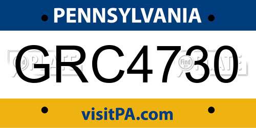 GRC4730 Pennsylvania License Plate
