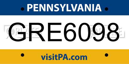 GRE6098 Pennsylvania License Plate