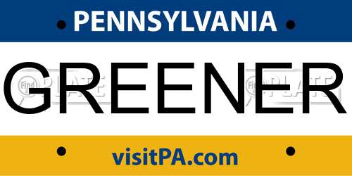 GREENER Pennsylvania License Plate