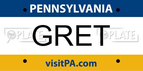 GRET Pennsylvania License Plate