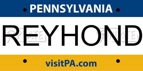 GREYHONDA Pennsylvania License Plate