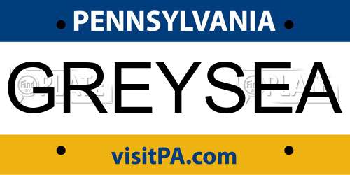 GREYSEA Pennsylvania License Plate