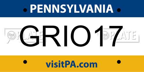 GRIO17 Pennsylvania License Plate