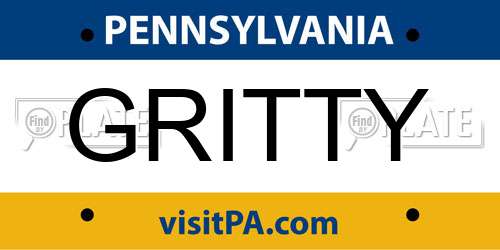 GRITTY Pennsylvania License Plate