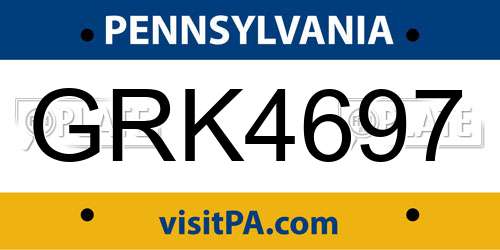 GRK4697 Pennsylvania License Plate