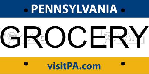 GROCERY Pennsylvania License Plate