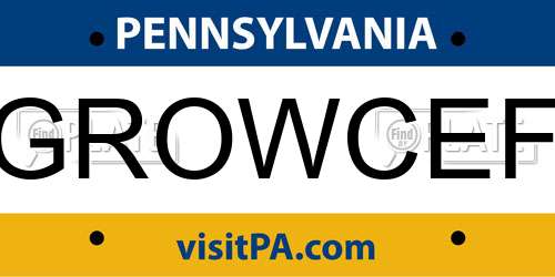 GROWCEF Pennsylvania License Plate