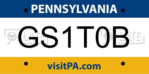 GS1T0B Pennsylvania License Plate