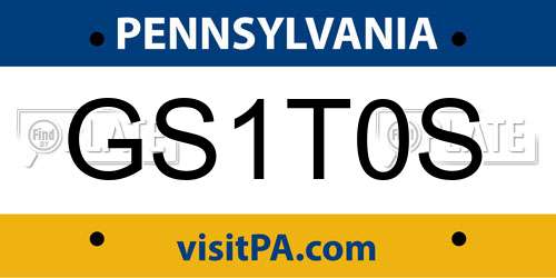 GS1T0S Pennsylvania License Plate
