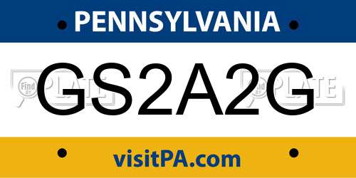 GS2A2G Pennsylvania License Plate