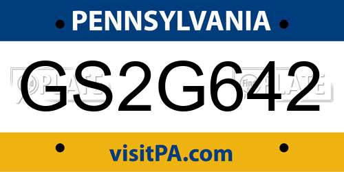 GS2G642 Pennsylvania License Plate