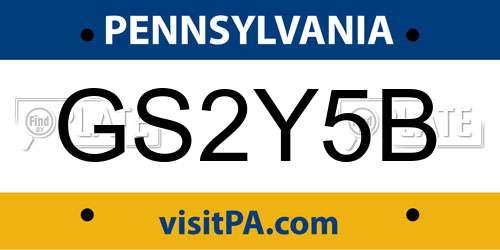 GS2Y5B Pennsylvania License Plate