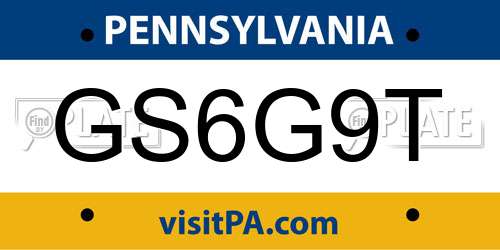 GS6G9T Pennsylvania License Plate