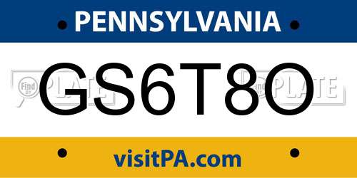 GS6T8O Pennsylvania License Plate