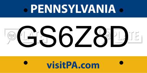 GS6Z8D Pennsylvania License Plate