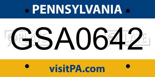 GSA0642 Pennsylvania License Plate