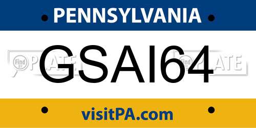 GSAI64 Pennsylvania License Plate