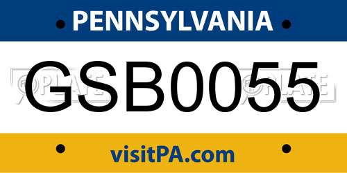 GSB0055 Pennsylvania License Plate