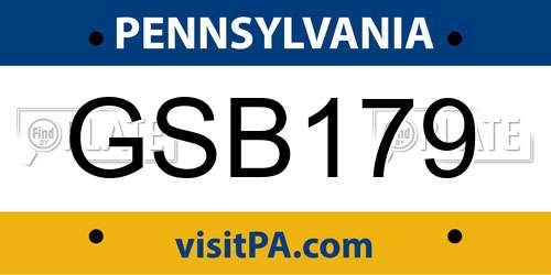 GSB179 Pennsylvania License Plate
