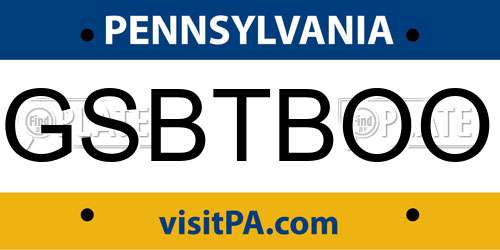 GSBTBOO Pennsylvania License Plate