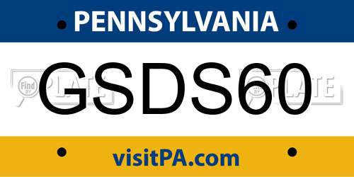 GSDS60 Pennsylvania License Plate
