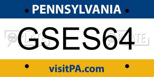 GSES64 Pennsylvania License Plate