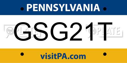 GSG21T Pennsylvania License Plate