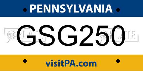 GSG250 Pennsylvania License Plate