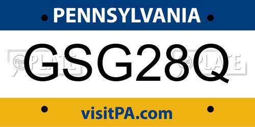 GSG28Q Pennsylvania License Plate