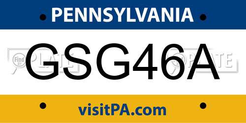 GSG46A Pennsylvania License Plate