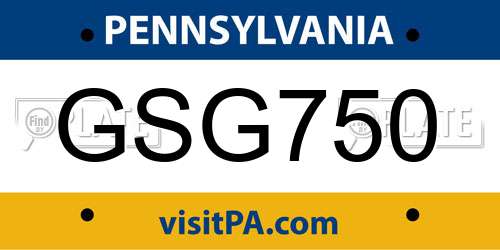 GSG750 Pennsylvania License Plate