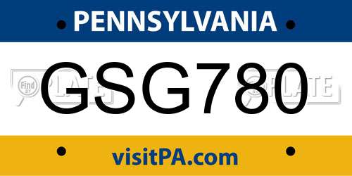 GSG780 Pennsylvania License Plate