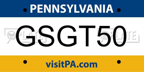 GSGT50 Pennsylvania License Plate