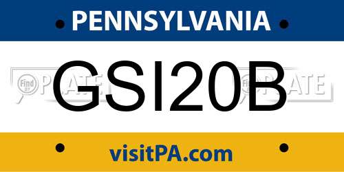 GSI20B Pennsylvania License Plate