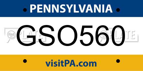 GSO560 Pennsylvania License Plate