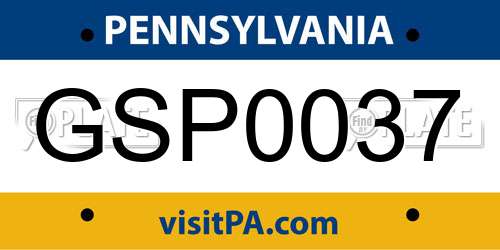 GSP0037 Pennsylvania License Plate