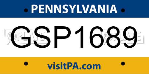 GSP1689 Pennsylvania License Plate