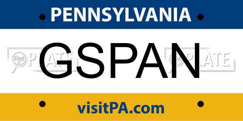 GSPAN Pennsylvania License Plate